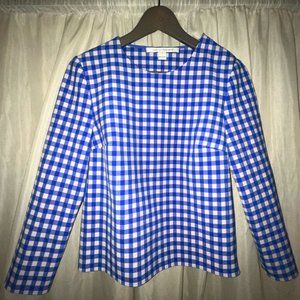 Diane Von Furstenberg Blue Gingham Top